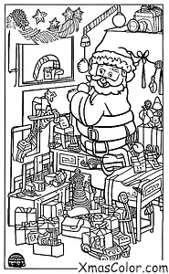 Christmas / Peace: Santa in his workshop