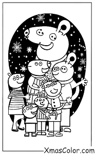 Christmas / Peppa Pig Christmas: Peppa and her family decorating their Christmas tree