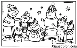 Christmas / Peppa Pig Christmas: Peppa Pig and her family decorating the Christmas tree