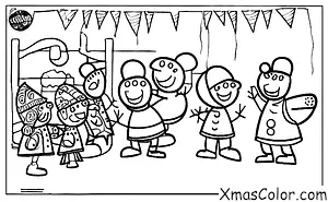 Christmas / Peppa Pig Christmas: Peppa Pig having a snowball fight