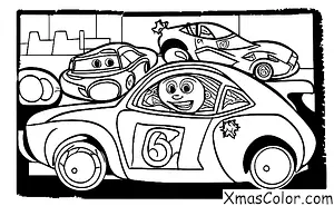 Christmas / Pixar Christmas: "Cars" Coloring Page