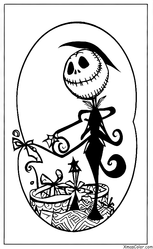 coloring pages santa claus the nightmare before christmas