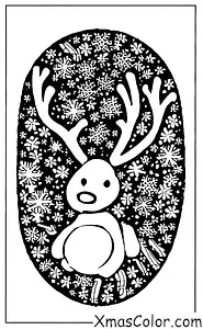 Christmas / Reindeer: A reindeer playing with some snow