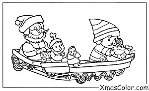 Christmas / Reindeer: Santa and the reindeers sledding