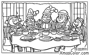 Christmas / Rudolph the Red-Nosed Reindeer: Rudolph and Santa eating Christmas dinner