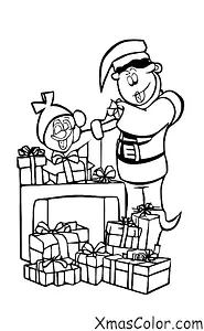 Christmas / Rudolph the Red-Nosed Reindeer: Rudolph and Santa wrapping presents