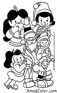 Christmas / Santa Claus: Santa and his elves making toys