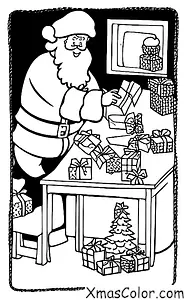 Christmas / Santa Claus: Santa checking his list of who's been naughty and nice
