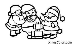 Christmas / Santa Claus: Santa giving presents to children
