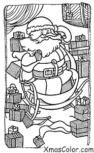 Christmas / Santa Claus: Santa in his sleigh