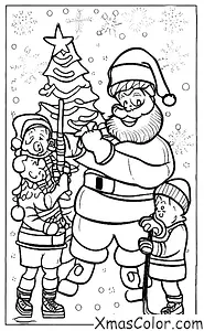 Christmas / Santa Claus: Santa playing hockey