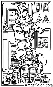 Christmas / Santa Claus: Santa stuck in a chimney