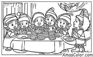 Christmas / Santa's Helpers: Santa's elves eating cookies