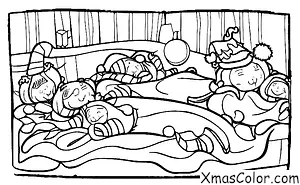Christmas / Santa's reindeers: Santa's reindeers sleeping