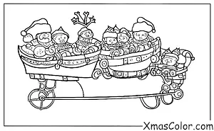 Christmas / Santa's sleigh: Santa and his reindeers getting ready to fly