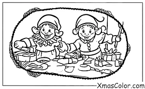 Christmas / Santa's Workshop: The elves are busy at work