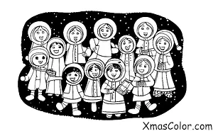 Christmas / Silent Night: A group of carolers singing Silent Night