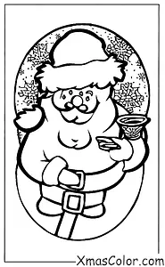 Christmas / Skiing: Santa eating cookies