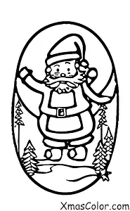 Christmas / Skiing: Santa skiing