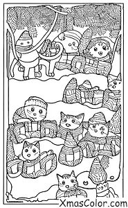 Christmas / Sledding: A cat sledding