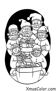 Christmas / Sleigh Bells: Santa and his elves making toys in the workshop