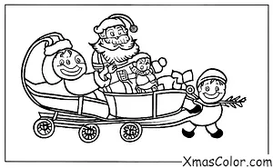Christmas / Sleigh: Santa and his sleigh being pulled by reindeers