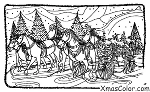 Christmas / Sleigh: Sleigh being pulled by horses