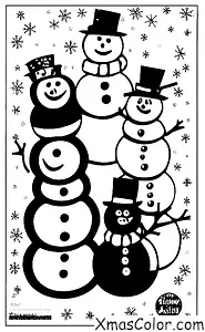 Christmas / Snow Man: A family of snowmen