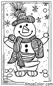 Christmas / Snow Man: A snow man with a sad face