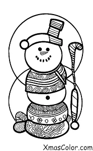Christmas / Snow Man: A snowman with a dog