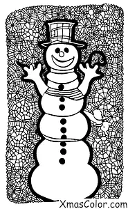 Christmas / Snow Man: A snowman with a mouse