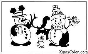 Christmas / Snow Man: A snowman with animals