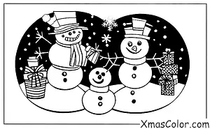 Christmas / Snow Man: A snowman with presents