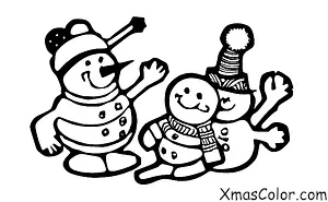 Christmas / Snow Man: Snow Man in the snow