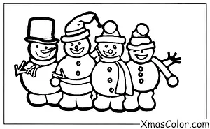 Christmas / Snow Man: Snowman with friends