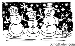 Christmas / Snow Man: The snowman and the children
