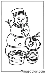 Christmas / Snow Man: The snowman cooking