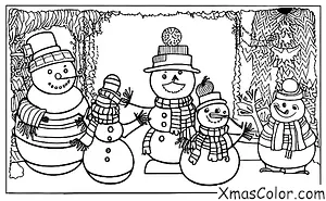Christmas / Snow Man: The snowman in the winter wonderland