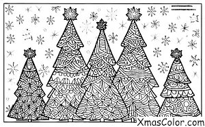 Christmas / Snowflakes: A group of snowflakes forming a Christmas tree