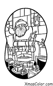 Christmas / St. Nicholas Day: St. Nicholas coming down the chimney