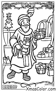 Christmas / St. Nicholas Day: St. Nicholas with a sack of candy