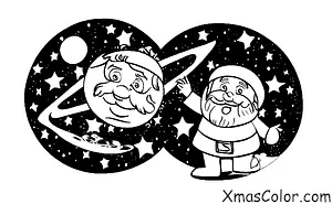 Christmas / Star Trek Christmas: Santa beaming down to a planet