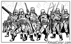 Christmas / Star Wars Christmas: Darth Vader and his Stormtroopers marching through the snow