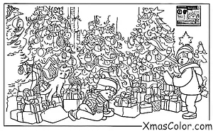 Christmas / Star Wars Christmas: Ewoks decorating a Christmas tree