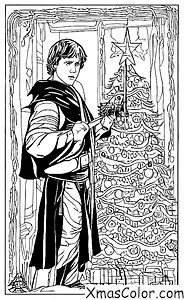 Christmas / Star Wars Christmas: Luke Skywalker trimming the Jedi TempleChristmas tree