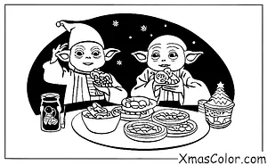 Christmas / Star Wars Christmas: Yoda eating Christmas cookies