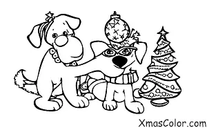 Christmas / Stringing Christmas lights: Accidentally stringing Christmas lights around a dog