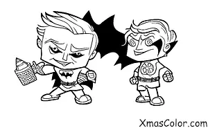 Christmas / Superhero Christmas: Batman fighting the Joker