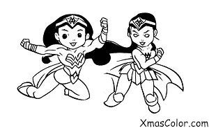 Christmas / Superhero Christmas: Wonder Woman fighting crime on Christmas Eve