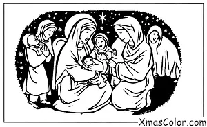 Christmas / The First Noel: The shepherds being called by the angels to come see the newborn baby Jesus